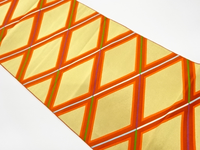 リサイクル　襷模様織出し袋帯